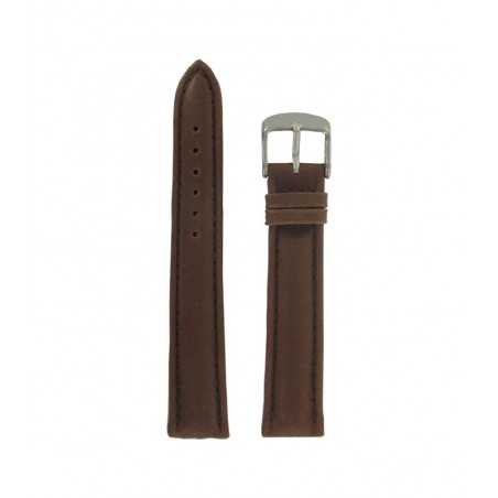 Bracelet cuir lisse marron boucle chromé - 141645