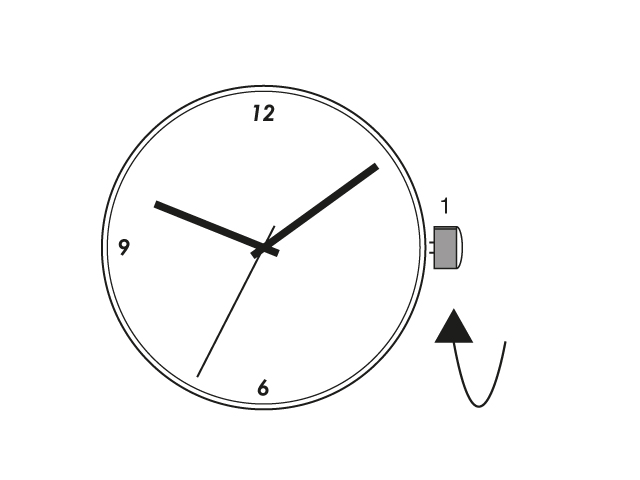 Schéma réglage montre à quartz sans calendrier
